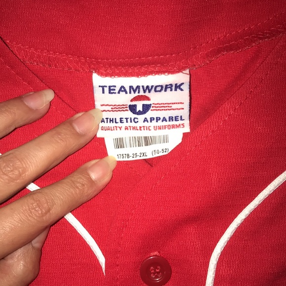 Teamwork athletic apparel 2XL red & white shirt - Picture 6 of 7